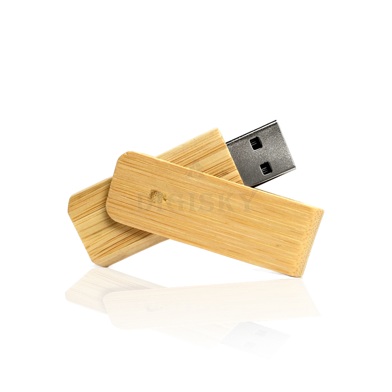 Recycle swivel bamboo USB 3.0 256 GB memory flash drive