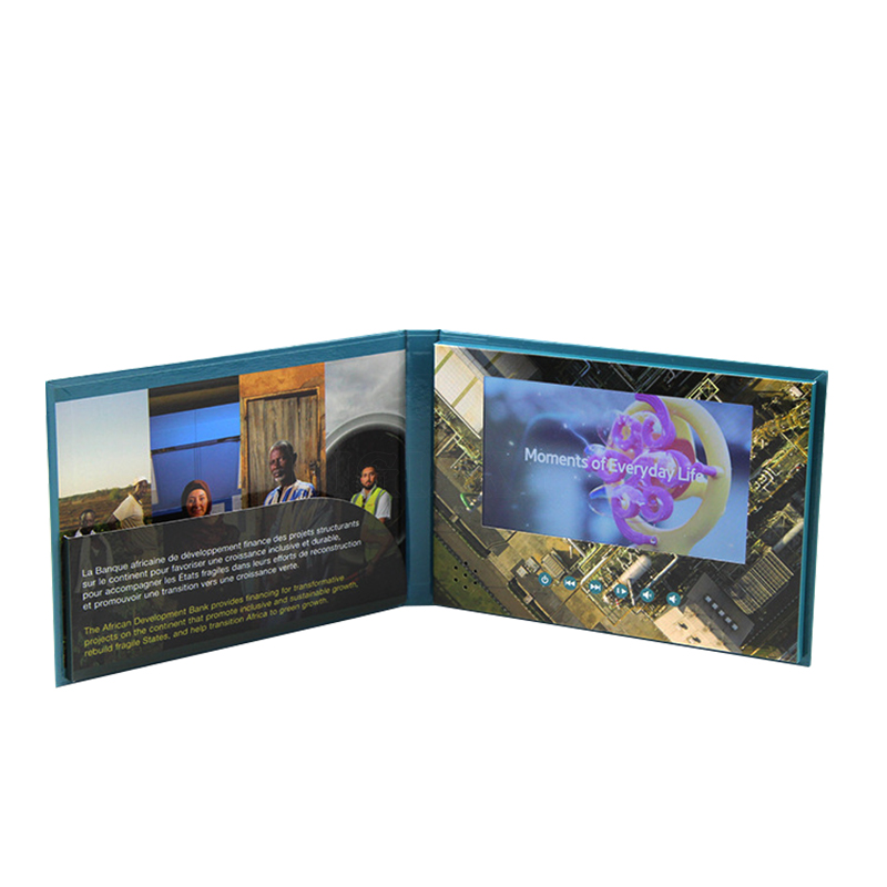 Promotional video brochure with business card slot