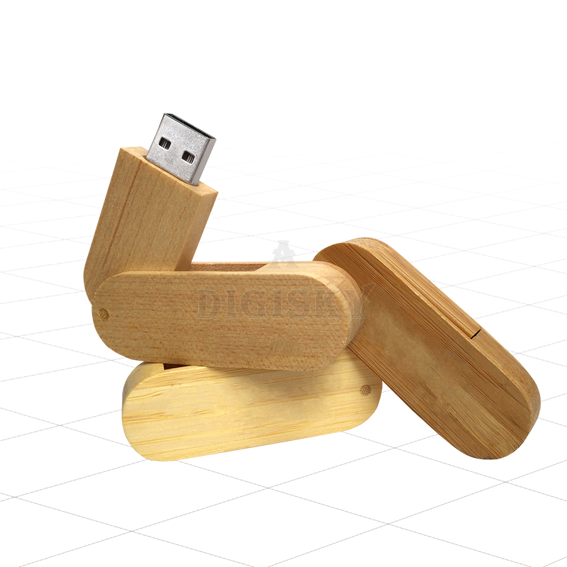 Swivel red wood photography USB flash drive