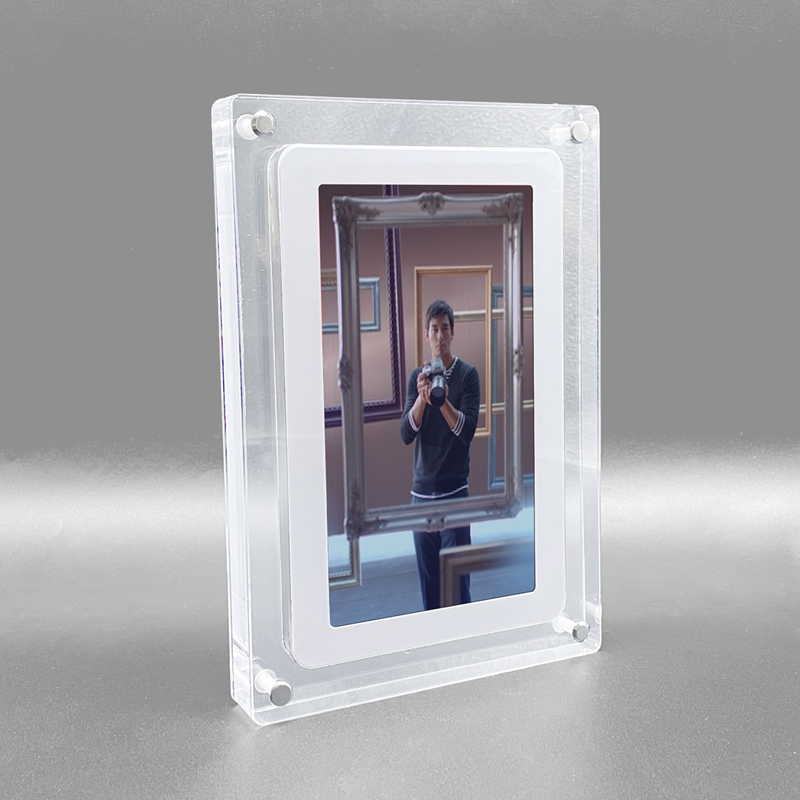 Acrylic digital video frame with 7-inch IPS screen