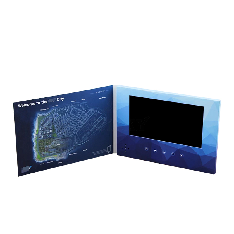 Real estate marketing card with LCD screen