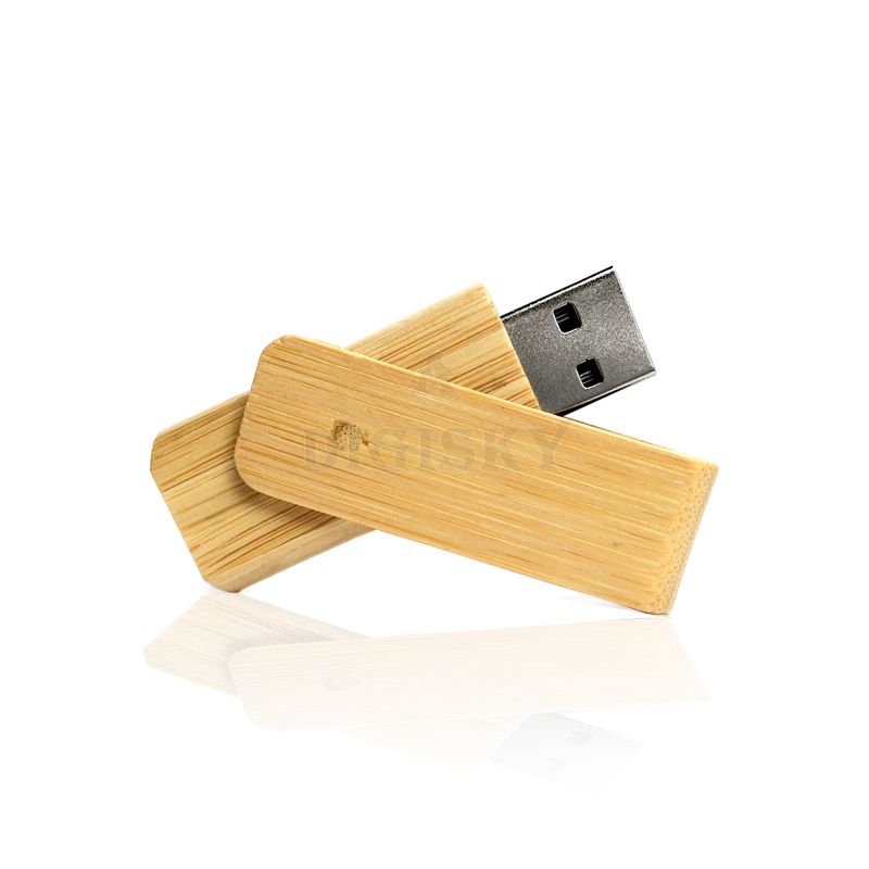 Recycle swivel bamboo USB 3.0 256 GB memory flash drive